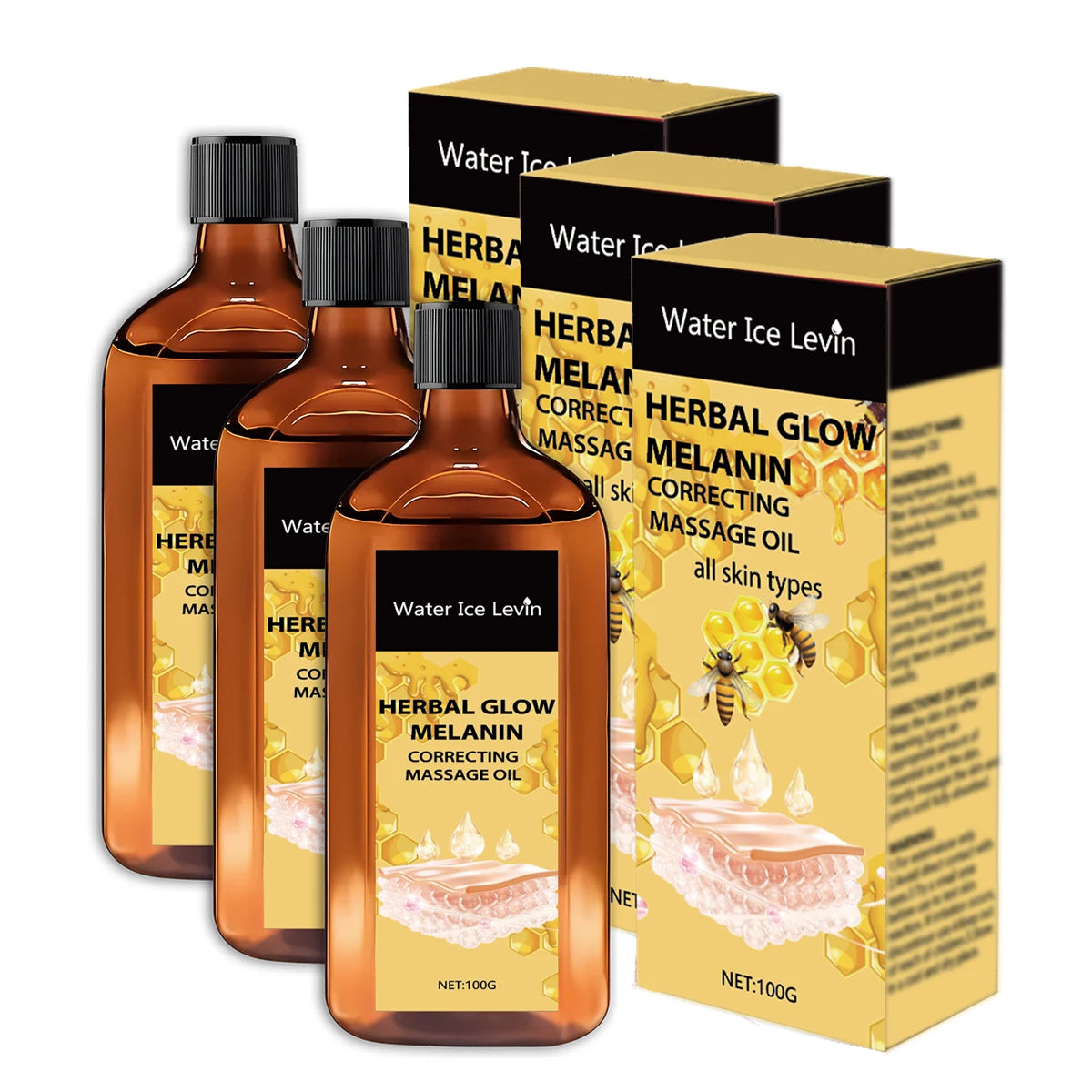 Herbal Glow Melanin Correcting Oil – Bee Venom & Vitamin C Brightening Face Oil Oasis Select BROWN 100g