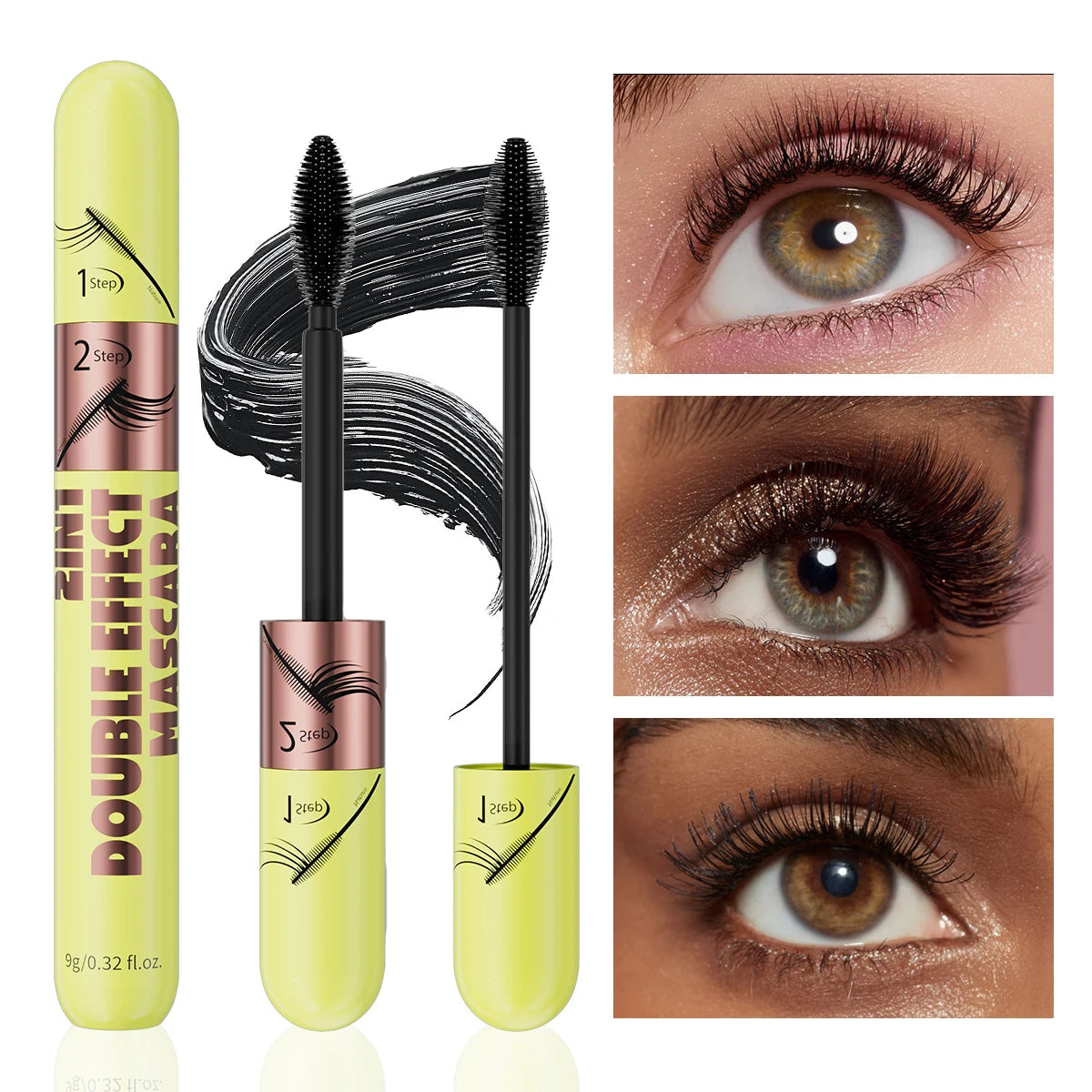 Hello Kiss 4D Black Mascara – Volumizing, Curling & Waterproof