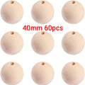 30-400pcs wooden beads round separator wooden balls 20/30/40 mm lead-free beads for jewelry making DIY handmade accessories Oasis Select 40MM 60PCS