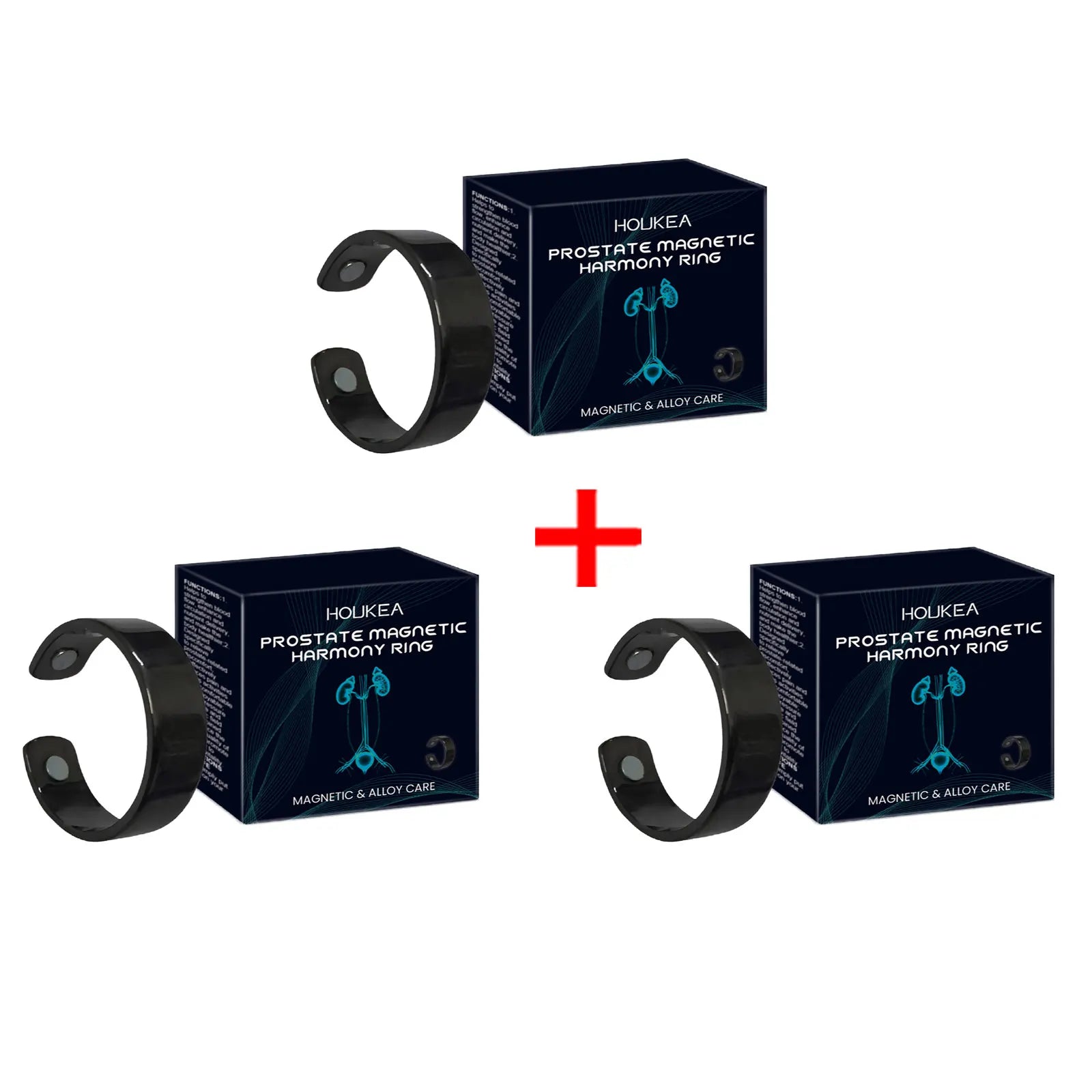 HOUKEA Prostate Care Ring – Magnetic Therapy for Men's Health Magnetic Therapy Ring Oasis Select 3pcs boxed