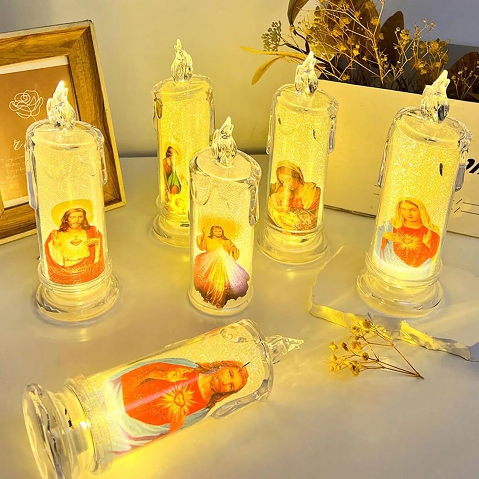 LED Flameless Devotional Prayer Candle – Religious Decor Flameless LED Candle Oasis Select