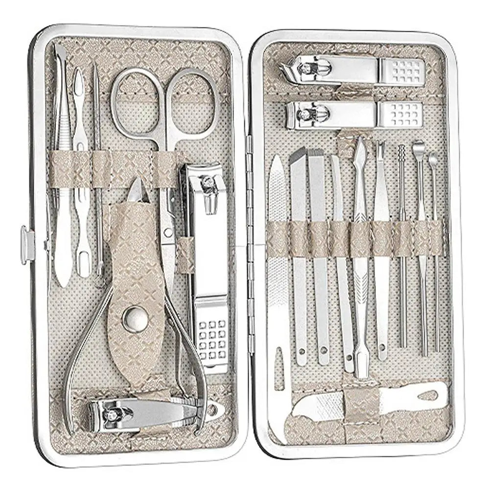 19-Piece Manicure Pedicure Set – Stainless Steel Nail Kit Nail Care Kit Oasis Select B