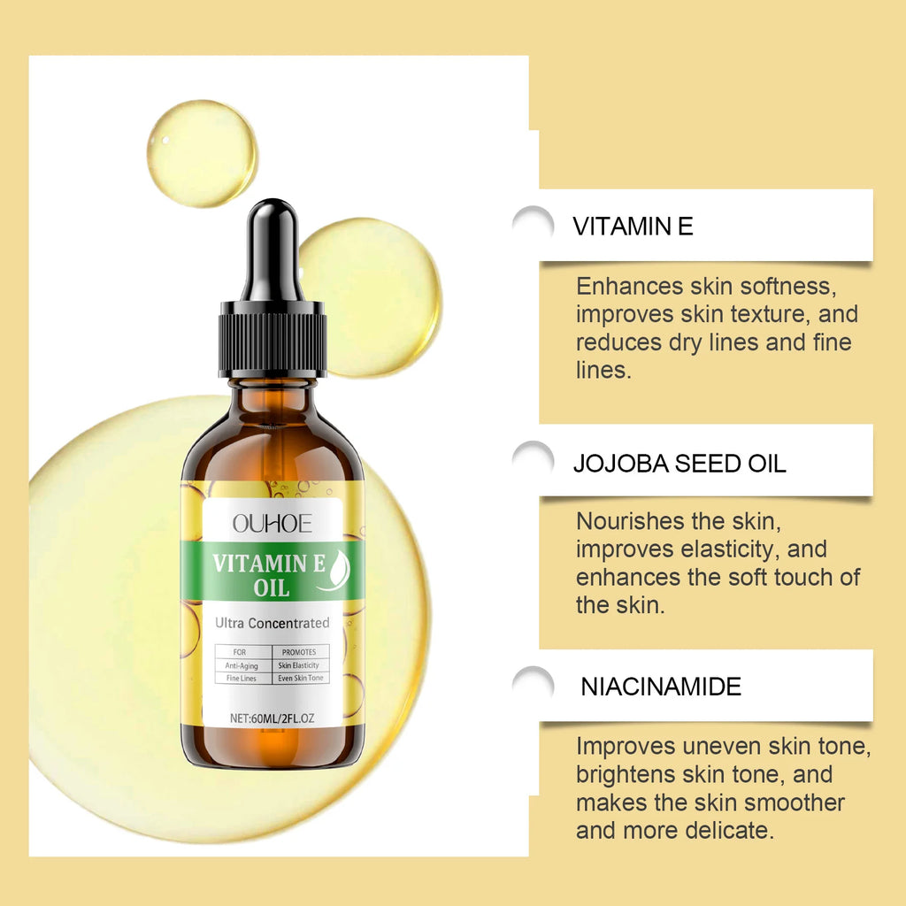 Vitamin E Essential Oil – Firming, Brightening & Anti-Aging 60ml Body & Face Oil Oasis Select