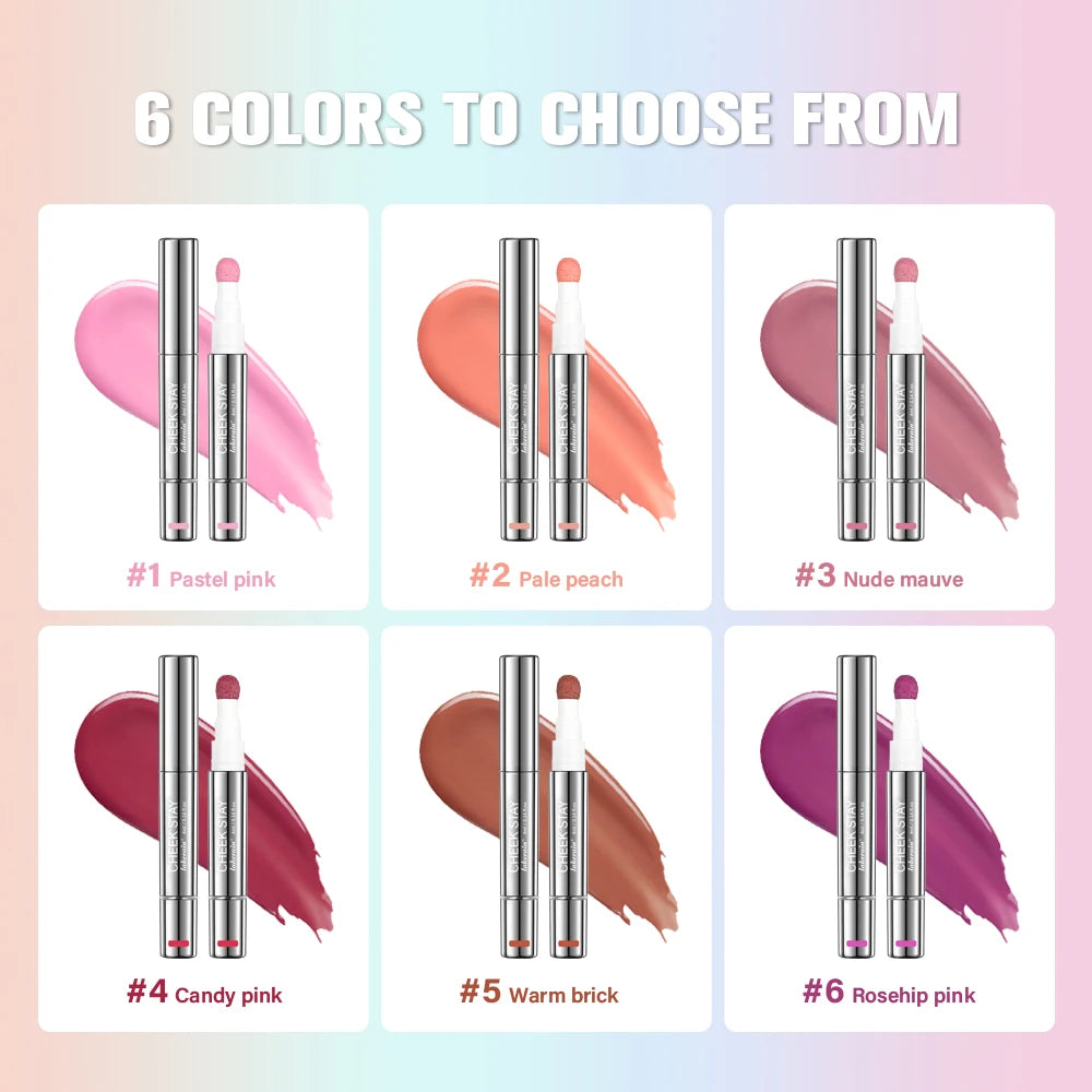 6 Colors Liquid Sponge Cheek Blusher Face Highlighter Long Lasting Natural Skin Tint Face Blush Sponge Wand For Cheek Makeup Oasis Select