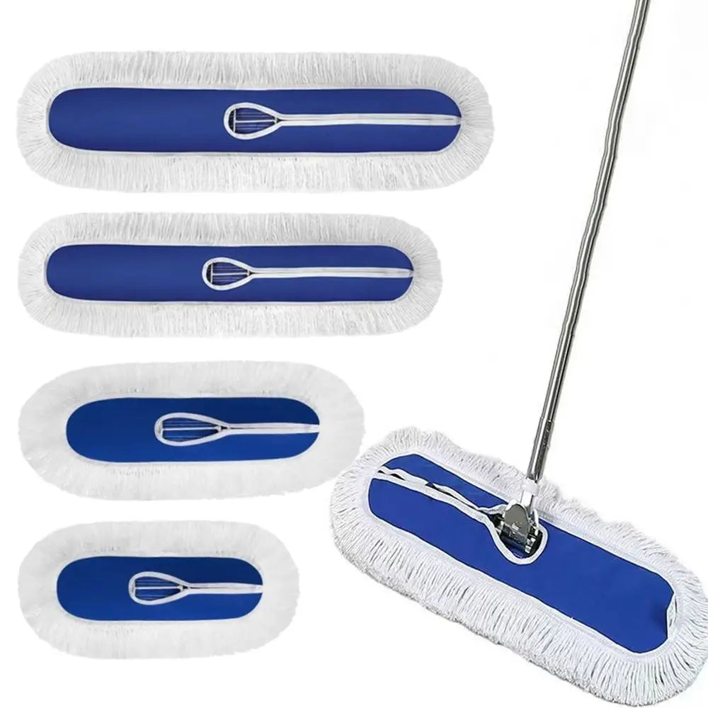 40/60/80/100/120cm Flat Mop Replacement Cloth Cotton Heavy Duty Floor Dust Mop Head Refill Removable Reusable Mop Accessories Oasis Select