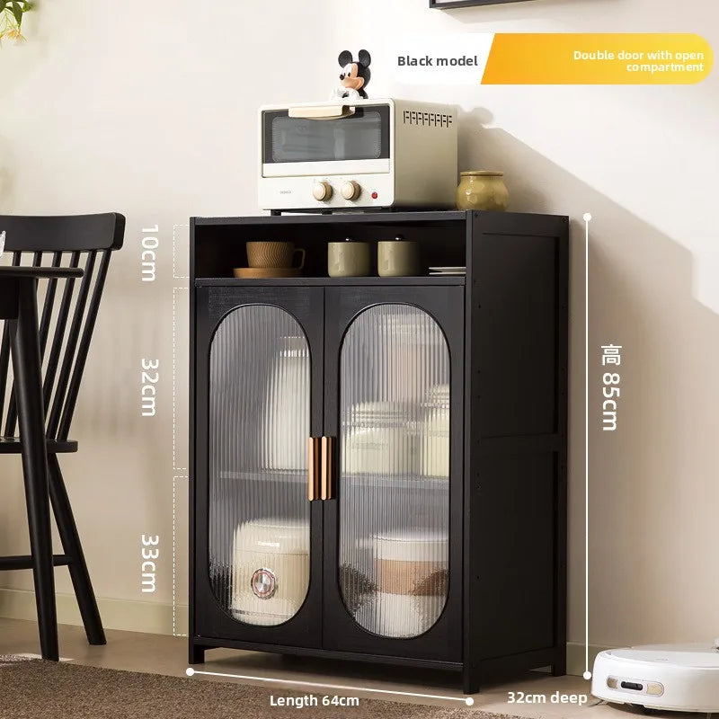 Tea Cabinet, Living Room Against the Wall Cabinet, Locker Storage, Low Cabinet, Kitchen Shelf, Household Dining Cabinet Oasis Select Black two-door-GC