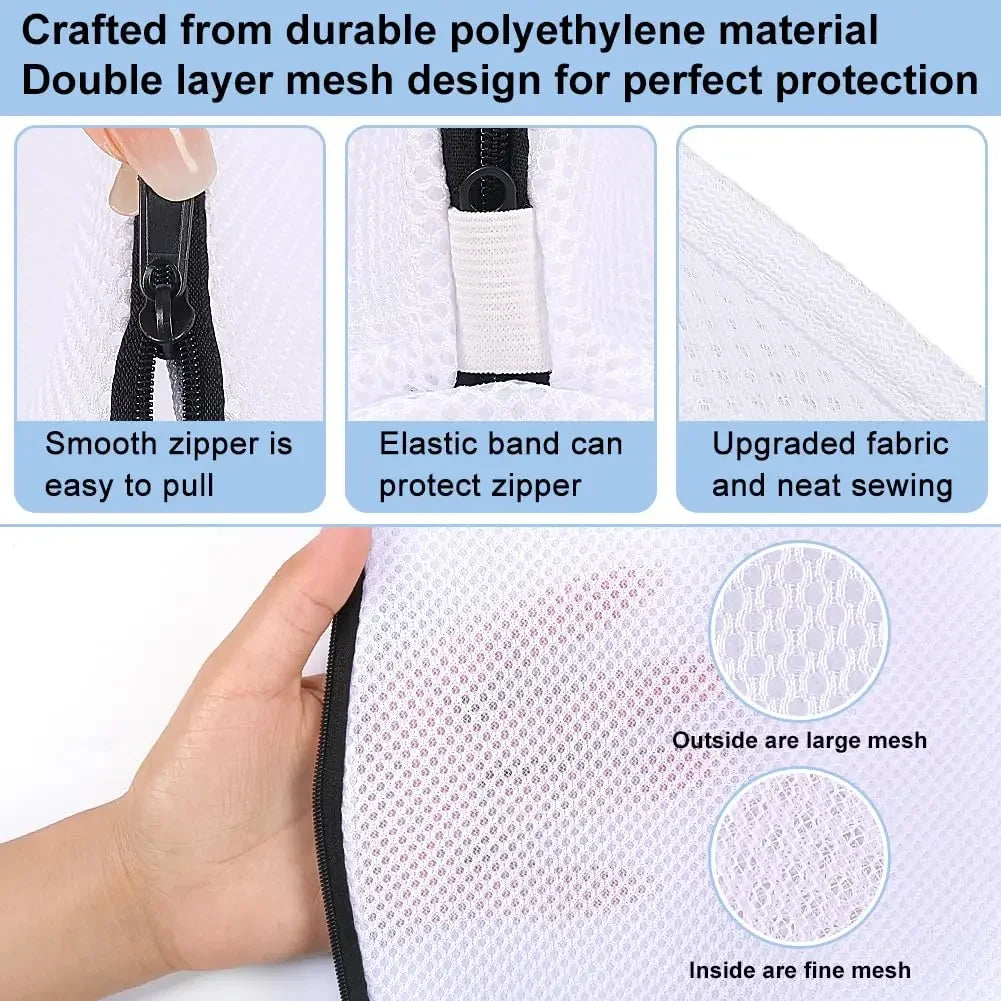 Shoe Washing Bag, Storage Bag Mesh Shoe Laundry Bags with Zip Closure for Sneakers, Running Shoes, Socks, Bras Organizer Oasis Select