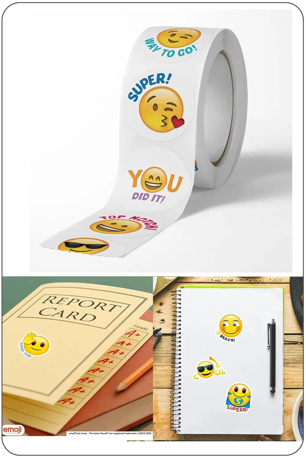 500pcs/Emotional Stickers Reward Stickers Smiling Face Design Fashion Emotional Text Thanksgiving Stickers, Paper Packaging Oasis Select