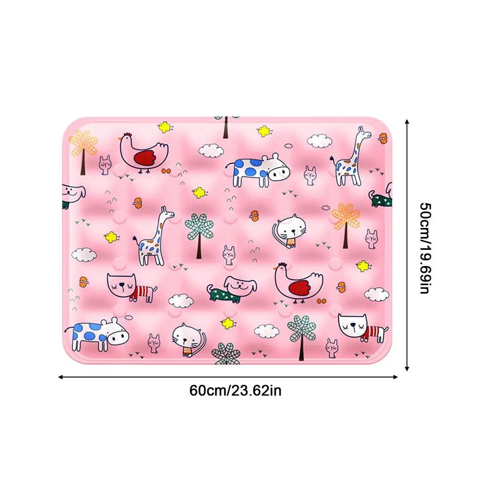 Summer Mat Pet Cooling Ice Blanket Mat Moisture Proof Dog Floor Sofa Cushion Skin Friendly Cat Sleep Breathable Pet Bed Covers Oasis Select Red