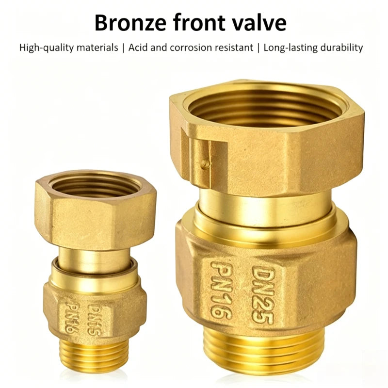 Brass Check Valve Union Fitting One-Way One-Way Water Meter Check Valve Female and Male Threaded Reverse Expandable Copper Oasis Select
