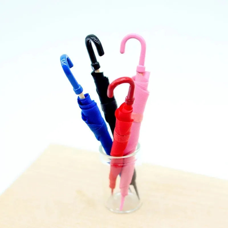 1/4 PCS Dollhouse Mini Umbrella – Realistic 1:12 Non-Opening Dollhouse Accessory for Fairy Garden Paths & Micro Landscapes Oasis Select