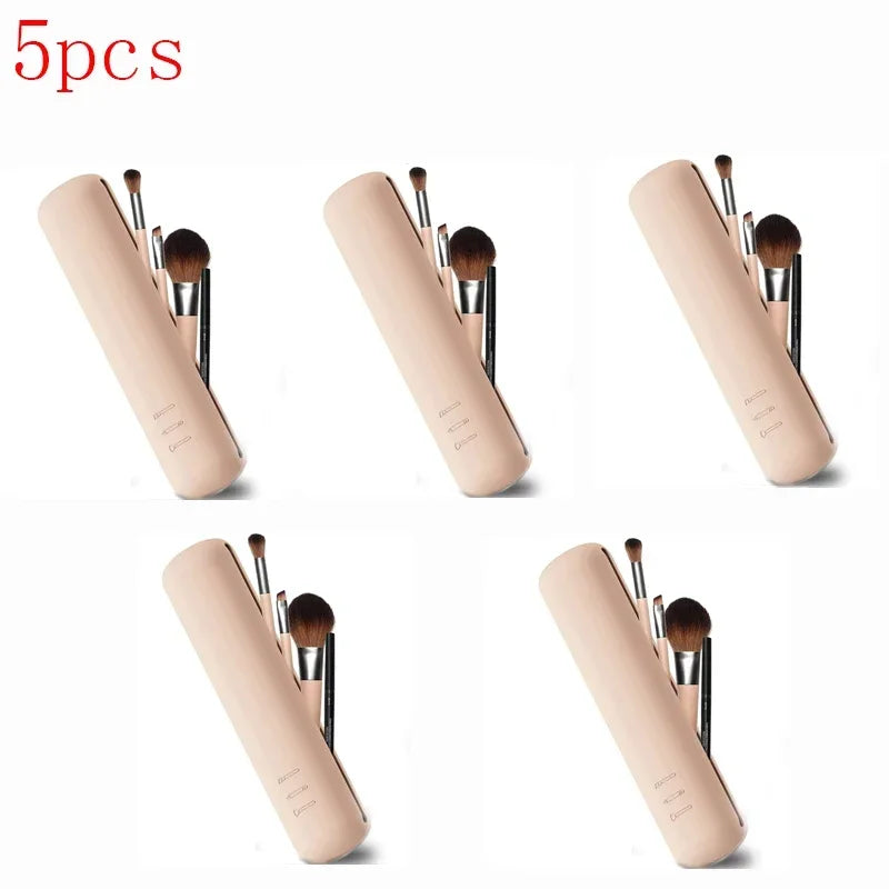 5/3/1Pcs Silicone Makeup Brush Storage Bag Waterproof Makeup Brush Travel Holder Magnetic Portable Cosmetic Bag Multipurpose Oasis Select 5pcs khaki