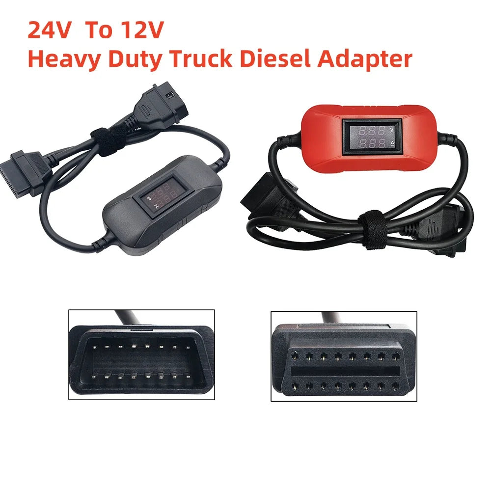 24V to 12V Heavy Duty Truck Diesel OBD2 Adapter Cable OBD2 Adapter Cable Oasis Select