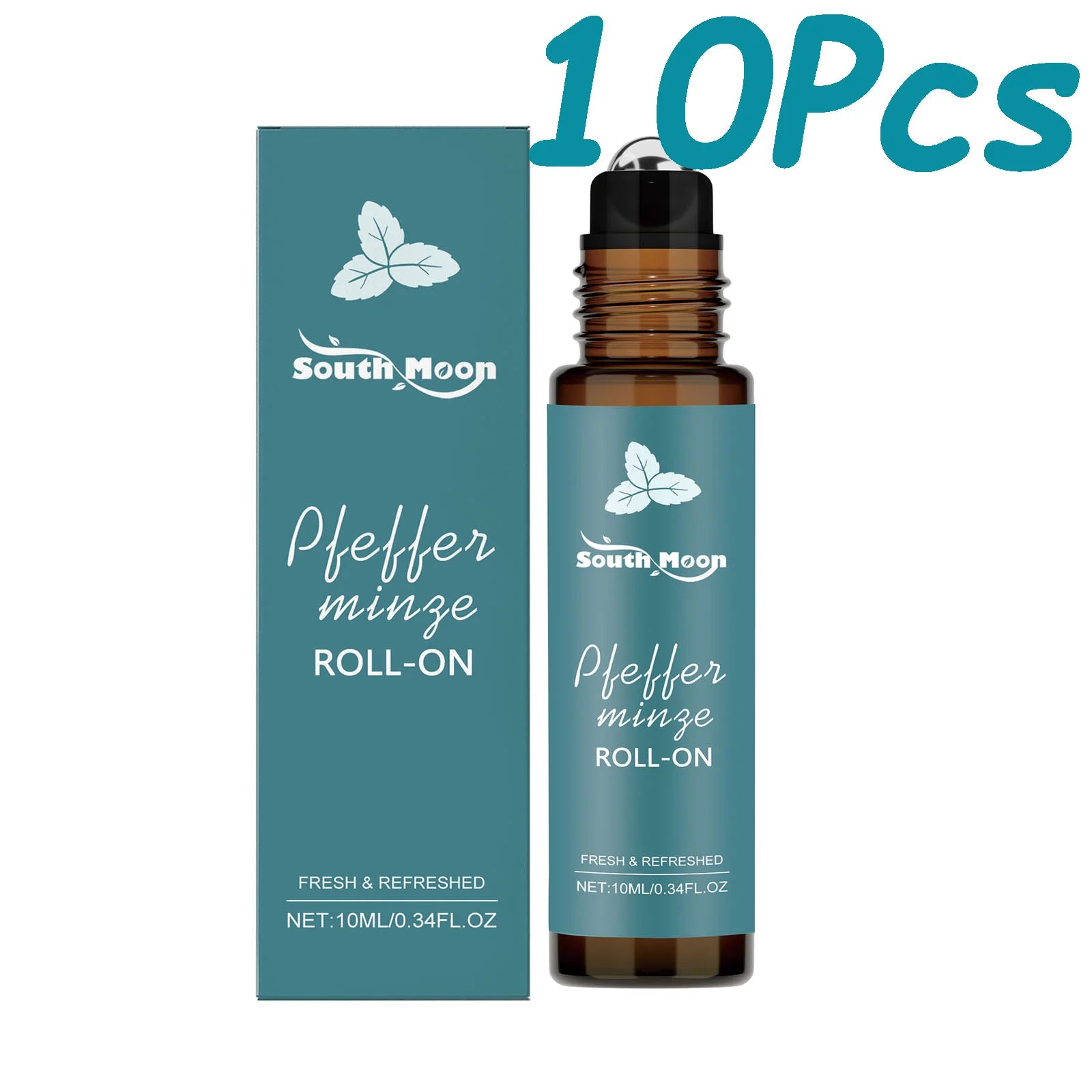 Peppermint Roller Essential Oils Portable Refreshing Fragrance Natural Comfort Massage Body Oils Roll On Relaxing Gift Women Men Oasis Select 100ml Boxed 10ml