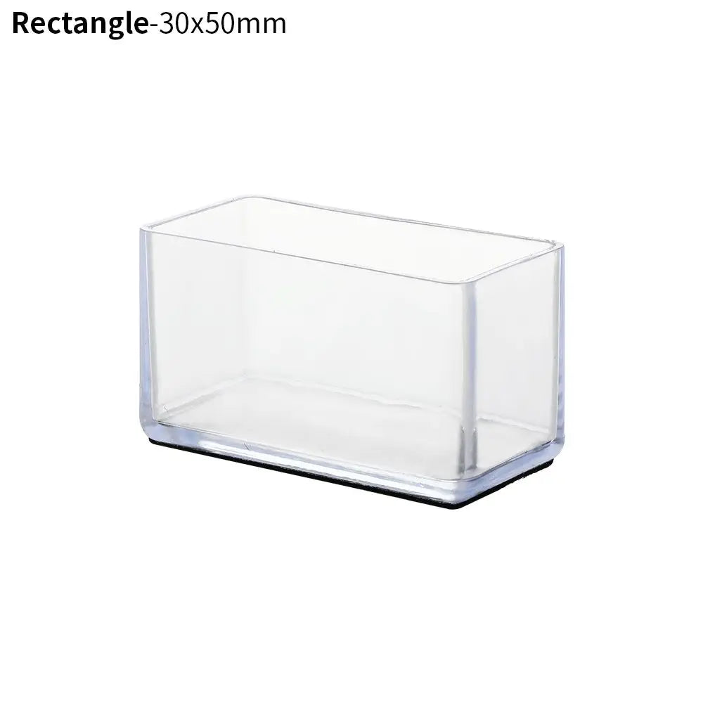 4PCS Silicone Rectangular Feet Cover Furniture Floor Protector Pad Anti slip Chair Leg Caps Wood Sofa Table Child Bed Stopper Oasis Select Rectangle 30x50mm