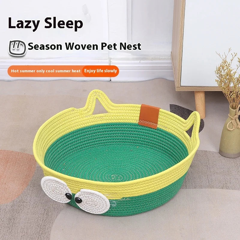 All Weather Handmade Cat Bed: Scratch - Proof & Cozy | Cute Cat Bed with Integrated Scratch Board | Washable & Warm Pet Bedding Oasis Select