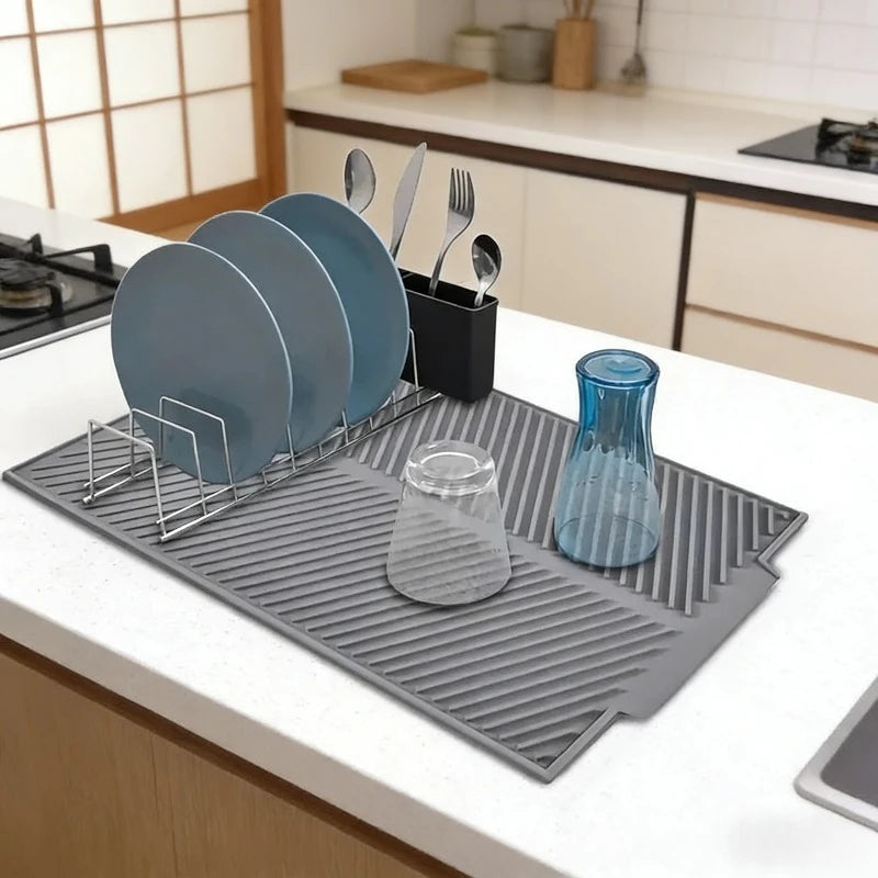 Silicone Drying Mat Drain Pad Pots Dish Drainer for Kitchen Tableware Non Slip Heat Resistant Anti Scald Coaster Utensil Holder Oasis Select
