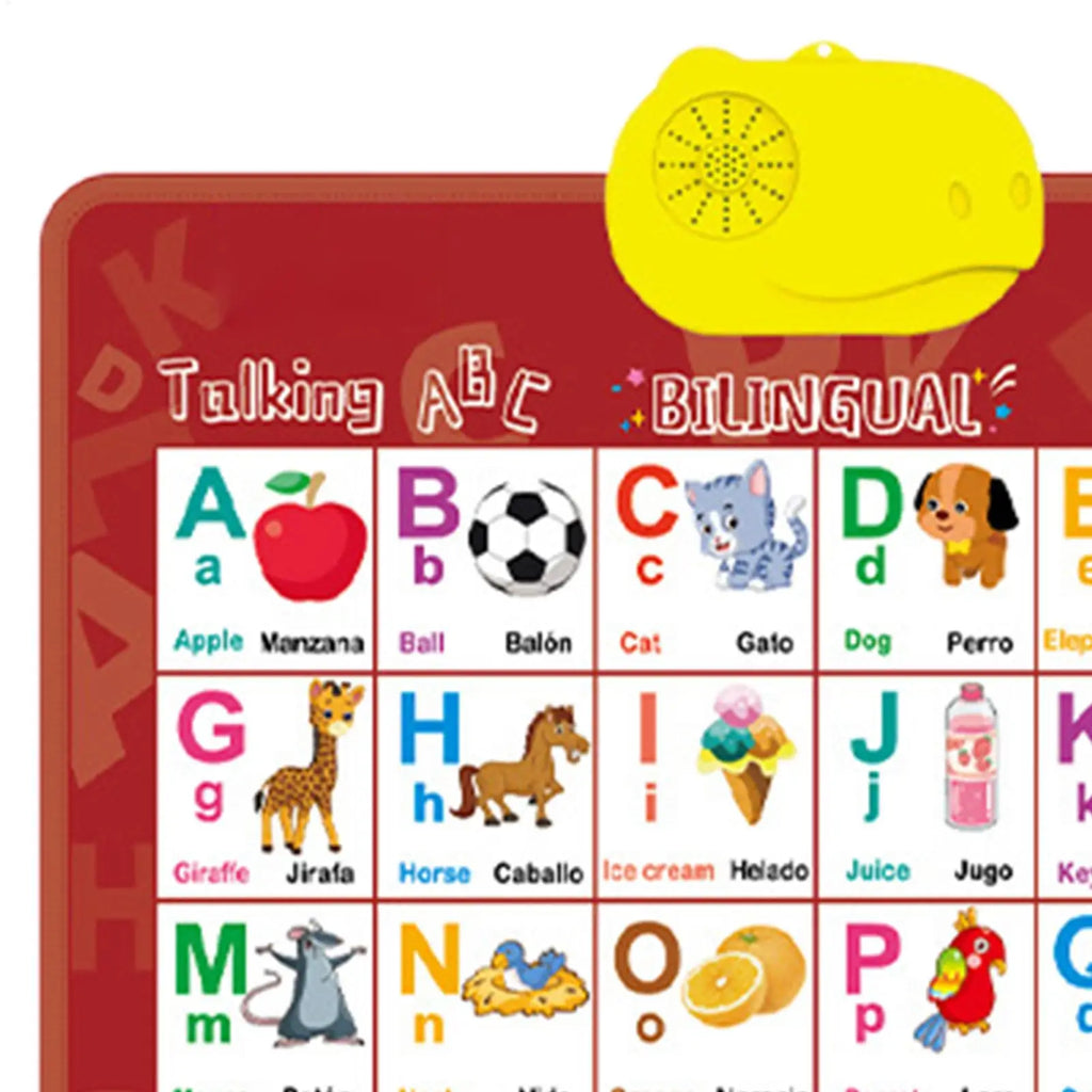 Bilingual Talking Wall Chart for Toddlers Learning Toys En/Spanish Interactive Wall Chart with Musical Alphabet Educational Oasis Select