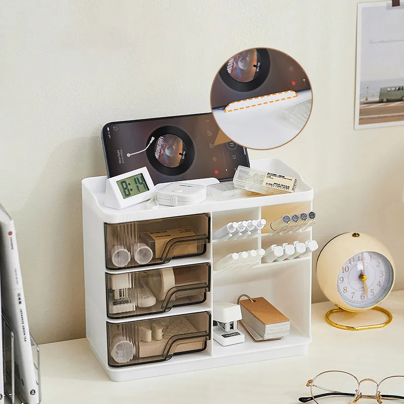 1pc Desktop stationery storage box, multi-layer large space design, easy to organize all kinds of stationery Oasis Select