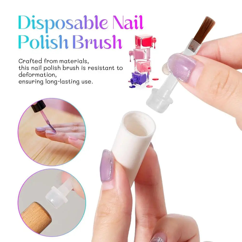1/10Pcs Disposable Nail Polish Brush For Nail Polish Bottle Replacement Brush Soft Bristles Nail Brushes Nail Art Applicators Oasis Select