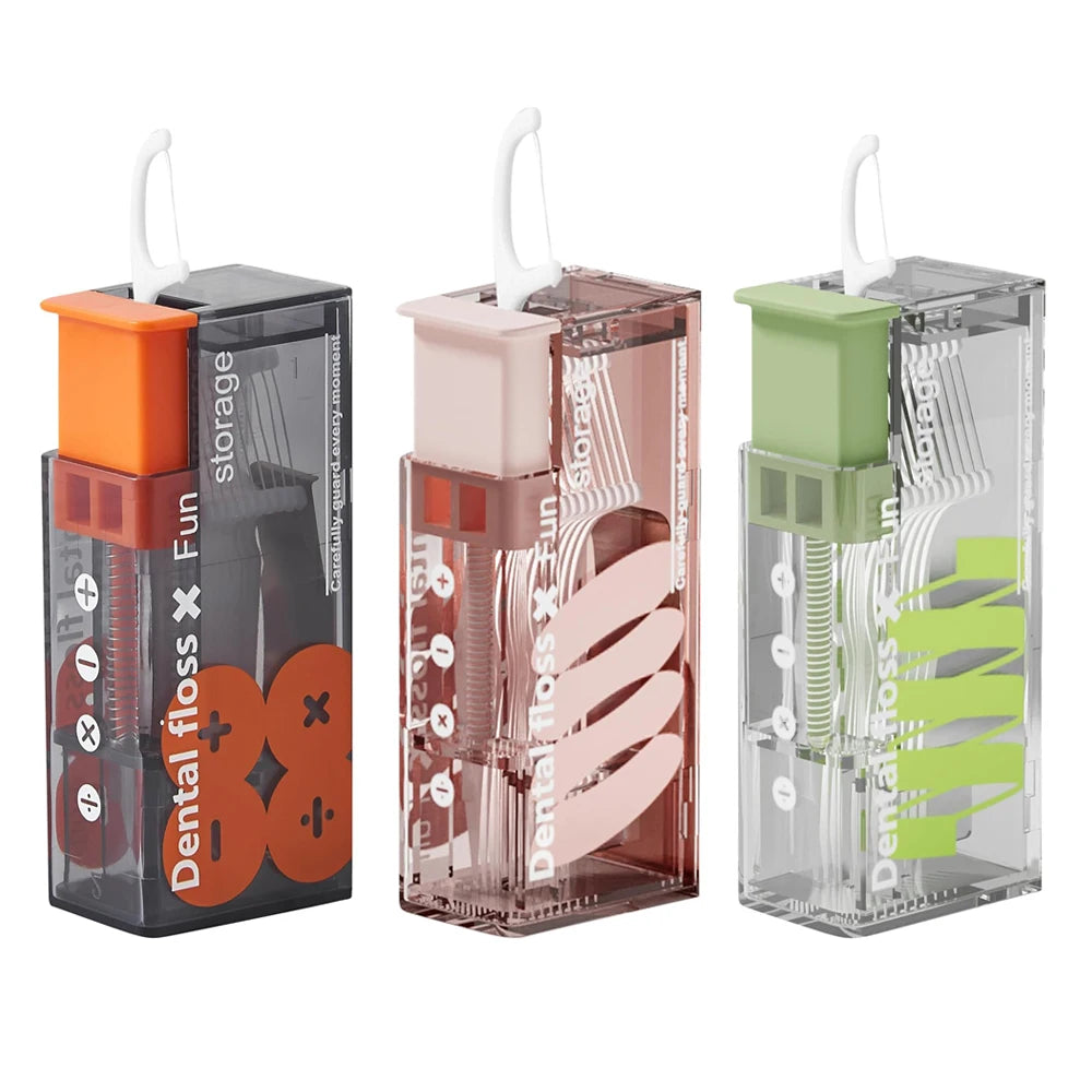 Automatic Dental Floss Storage Box Pop-Up Dental Floss Dispenser with 10Pcs Floss Dental Oral Hygiene Care Portable Oral Care Oasis Select