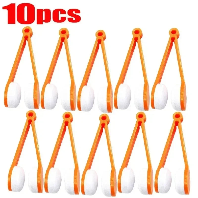 1-10pcs Glasses Cleaning Wiper Portable Multi Functional Mini Glasses Cleaning Brush Sunglasses Glasses Microfiber Wiping Tool Oasis Select Orange 10pcs
