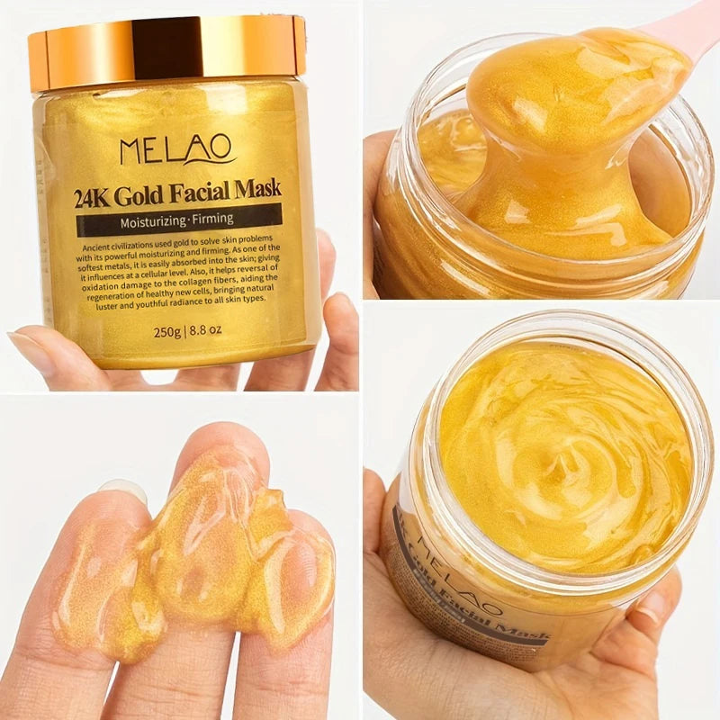 MELAO 24K Gold Collagen Face Mask – Moisturizing Anti-Aging