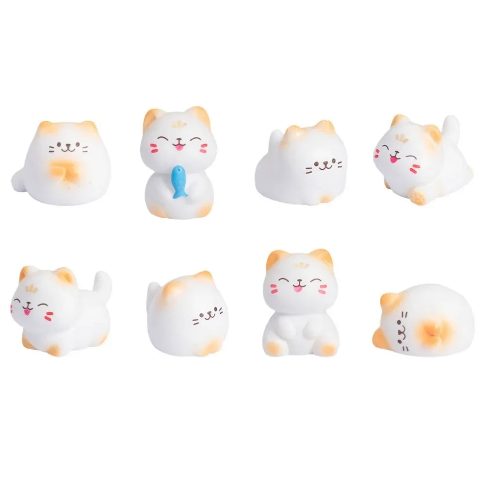 Mini Cats Ornament Fairy Garden Kitten Statue Gift Kids Children Baby Room Decoration Toys Miniature Figurines Home Decor Oasis Select