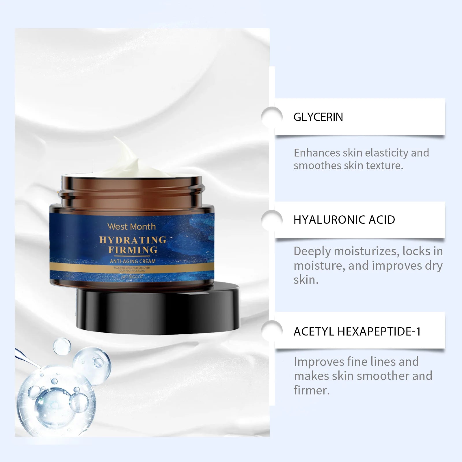 WEST MONTH Anti-Aging Facial Serum – Firming, Lifting & Wrinkle Cream Anti-Aging Face Serum Oasis Select