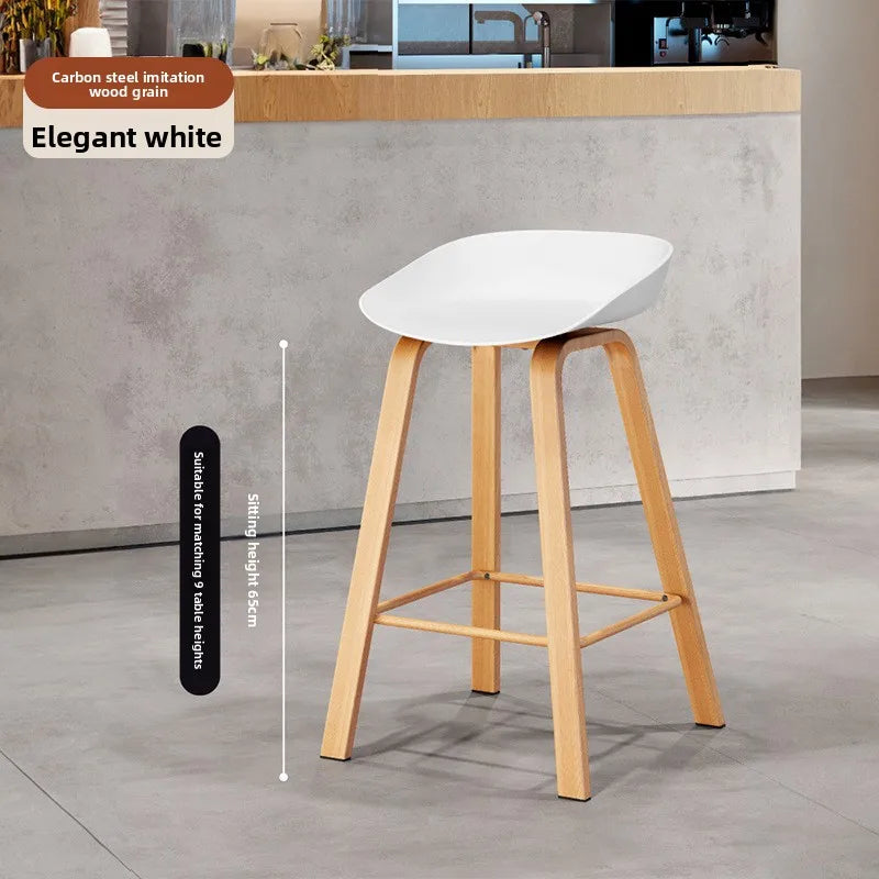 Nordic Bar Chair Modern Simple Bar Chair Wrought Iron Fashion Creative Restaurant High Stool Household Stool Front Desk Chair Oasis Select White 65 2 pieces 1