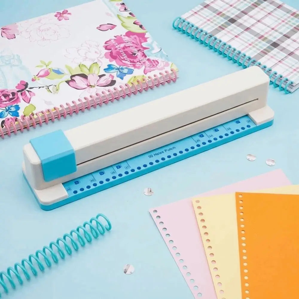 30 Hole Paper Punching Machine Round Shape A4/B5/B6/B7 Universal A4 Hole Punch Hand Push Heart Punching Manual Hole Punch Oasis Select