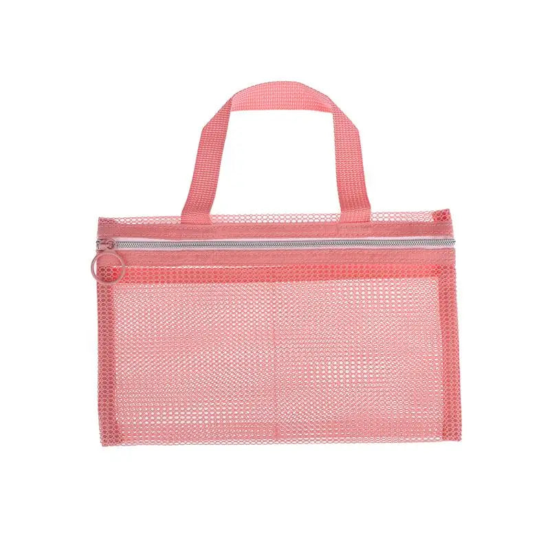 Pink Mesh Multi-pocket Mini Makeup Bag Swimming Bag Portable Travel Storage Bag Portable Bath Bag One Pack Oasis Select Pink