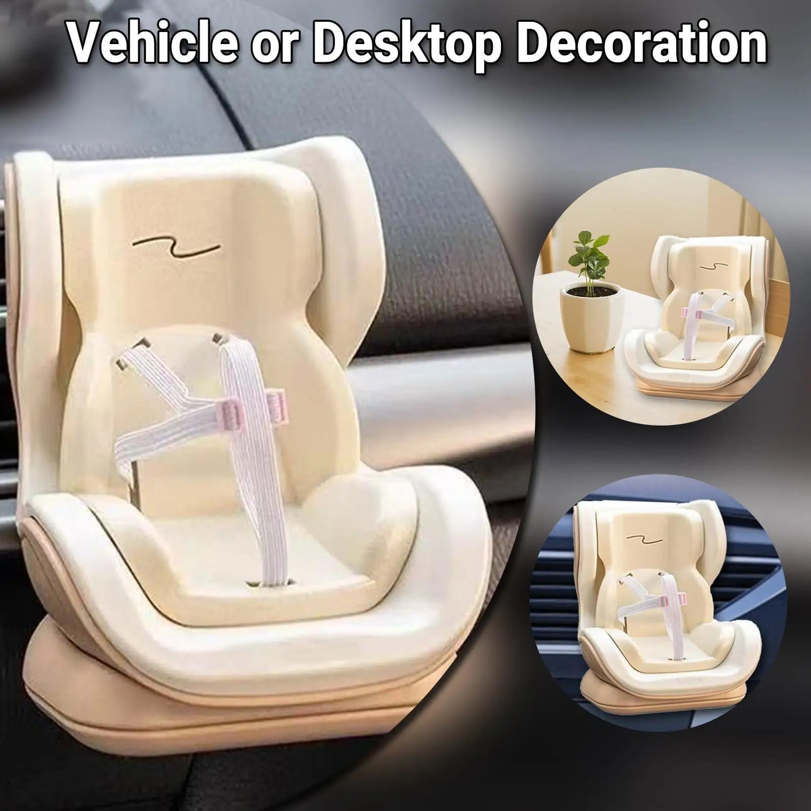car Air Vent Doll Car Seat Stuffed Doll Seat for Car Desktop Ornament Plush Toy Carseat for Sedan Truck Creative Play Enthusiast Oasis Select