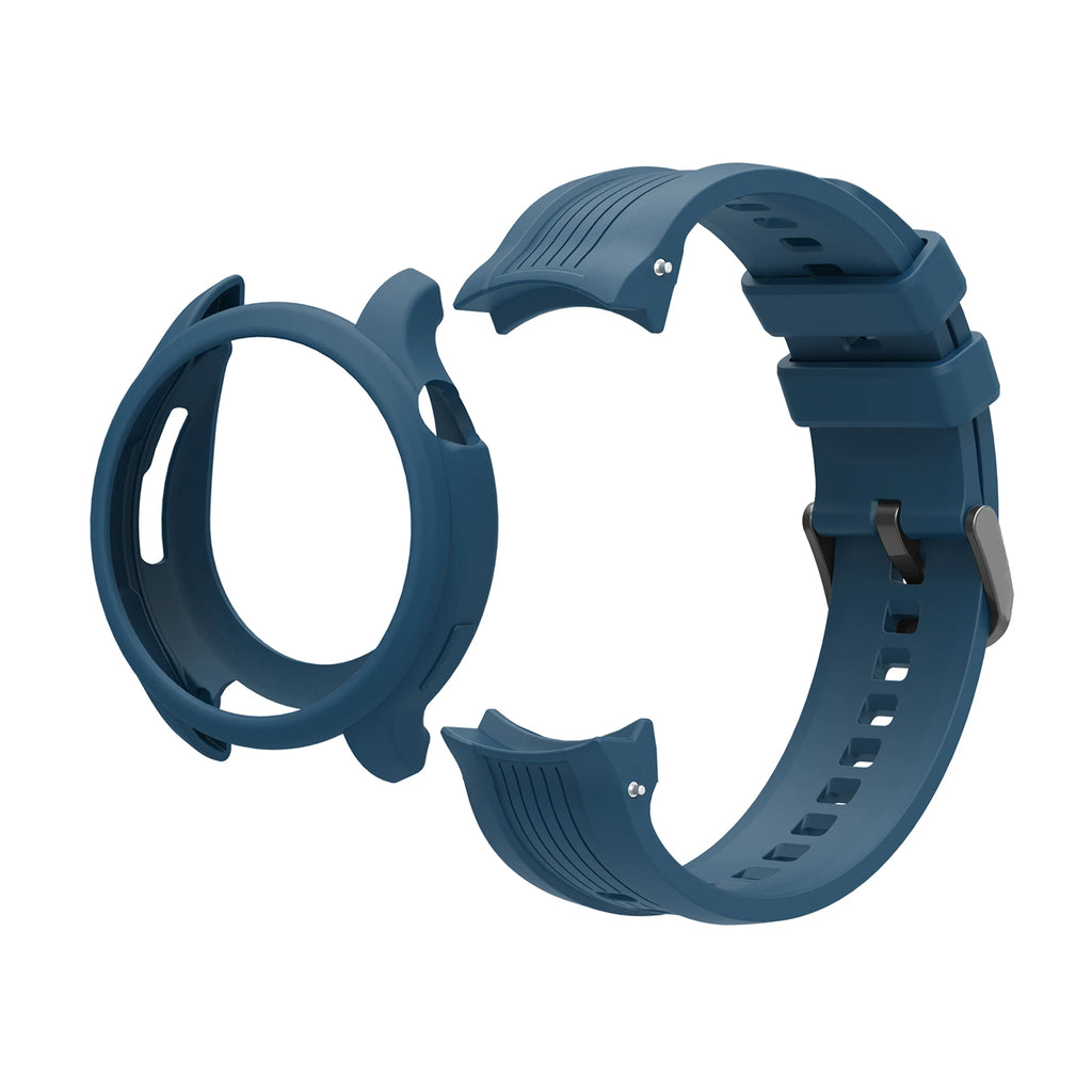 Silicone Band + Case Cover for Amazfit Balance – 22mm Strap Smartwatch Band & Case Oasis Select Cyan Blue Case Strap
