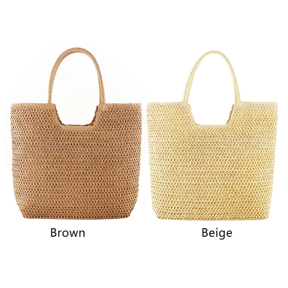 Women's Large Straw Tote Bag – Vintage Woven Summer Handbag Straw Tote Handbag Oasis Select