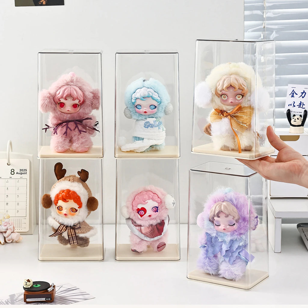 1pc transparent acrylic dustproof labubu display box, toy collectible display box, desktop organizer Oasis Select
