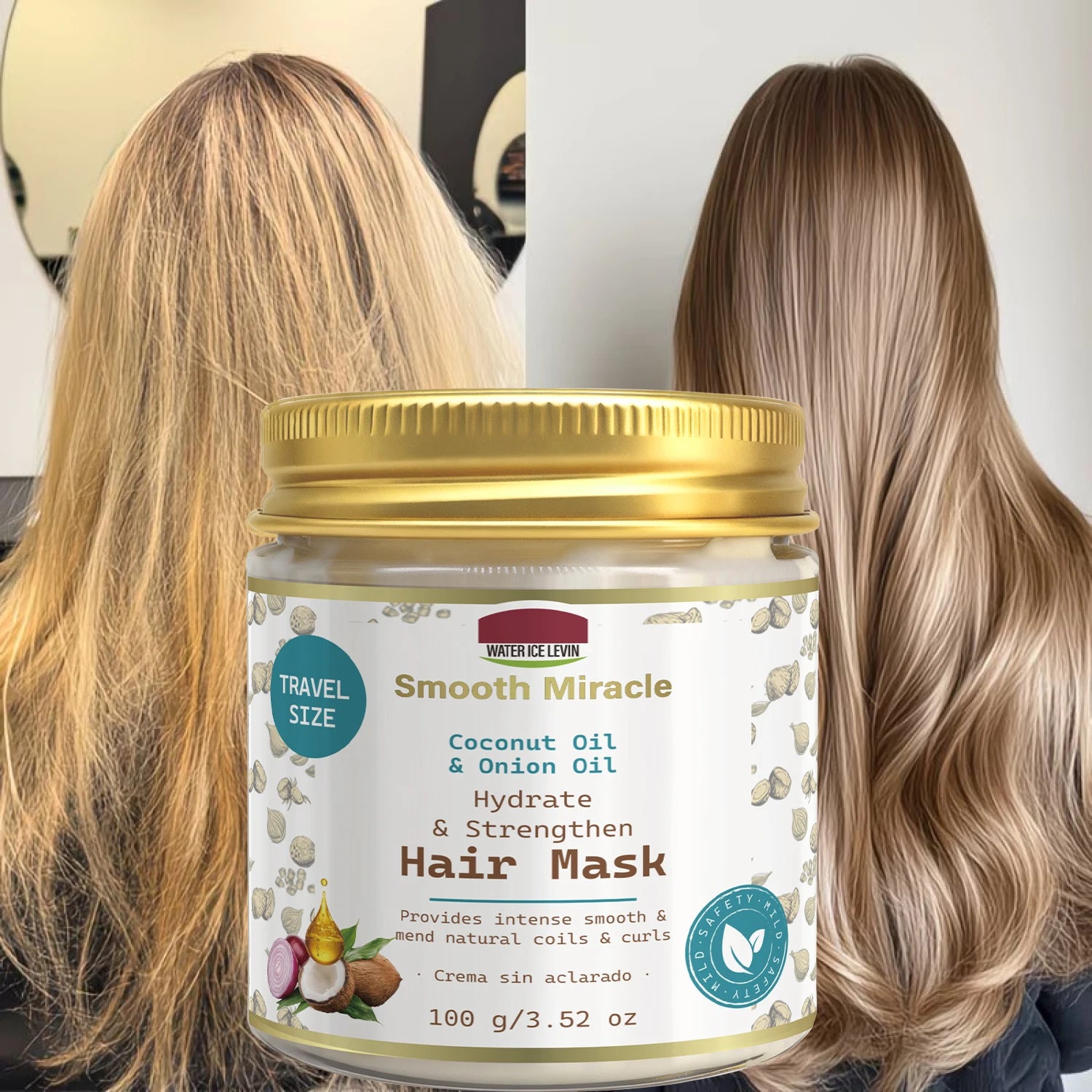 Coconut & Onion Oil Hair Mask – Hydrating & Strengthening Hair Treatment Mask Oasis Select Smoothing & Straightening