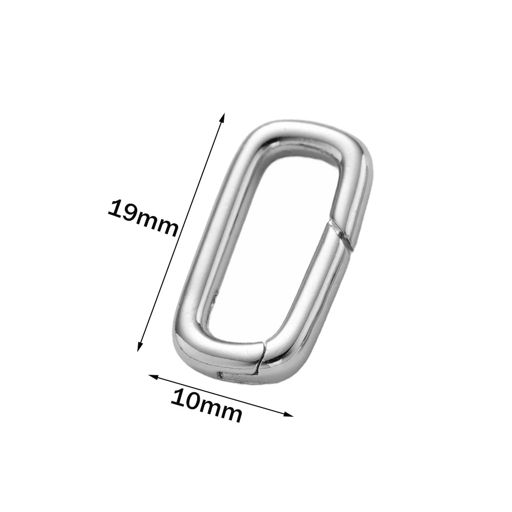 2pcs 14K18K Gold Filled Oval Clasp Spring Claps Connector Carabiner Keychain for DIY Jewelry Finding Necklace Bracelet Making Oasis Select White K 19X10mm