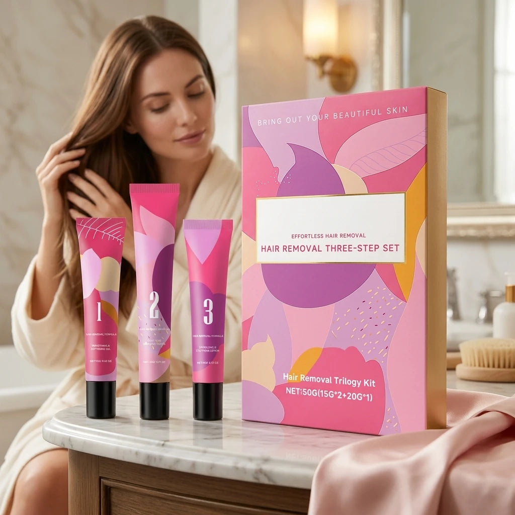Painless Hair Removal Cream Kit For Face & Body Fast Acting Gentle Formula Soothe Redness Deep Hydrating Repair Depilatory Cream Oasis Select