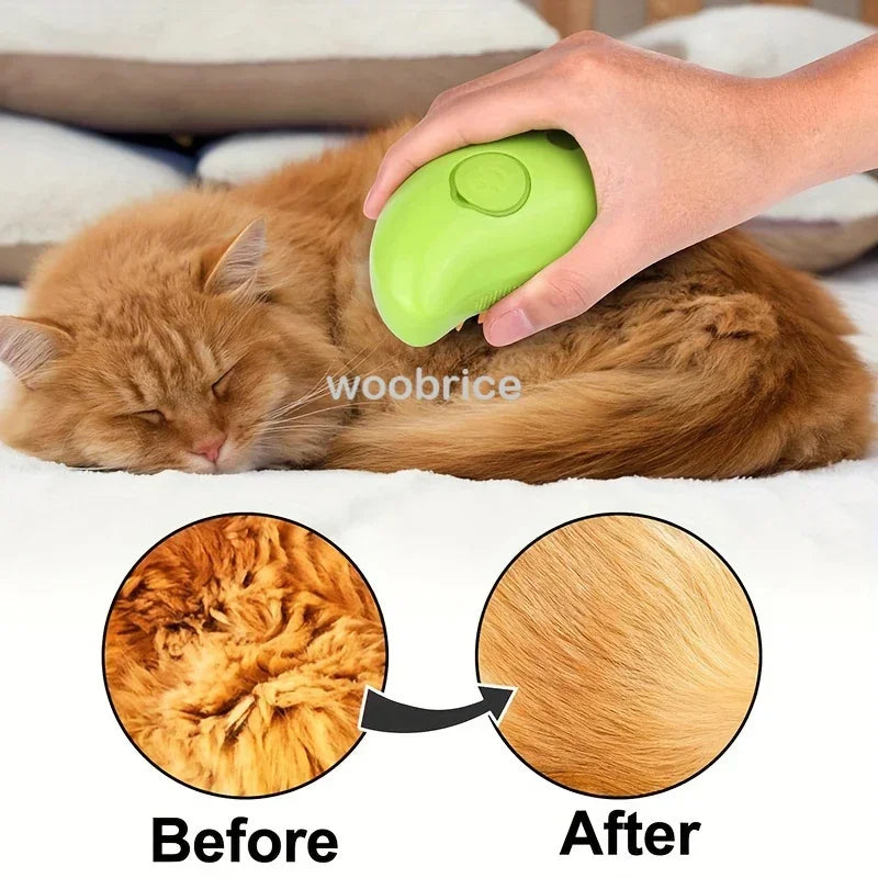 3-in-1 Dog Hair Cat Hair Brush Electric Pet Cleaning Brush Steam Spray Brush Massage Hair Removal Comb Anti Flying Brushes Oasis Select