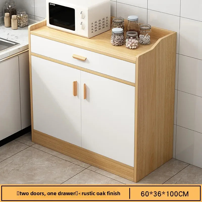 Multi-functional Household GoodsSide Cabinet, Kitchen Against The Wall, Large Capacity Storage Rack, Floor-to-ceiling Locker Oasis Select Oak 2-1