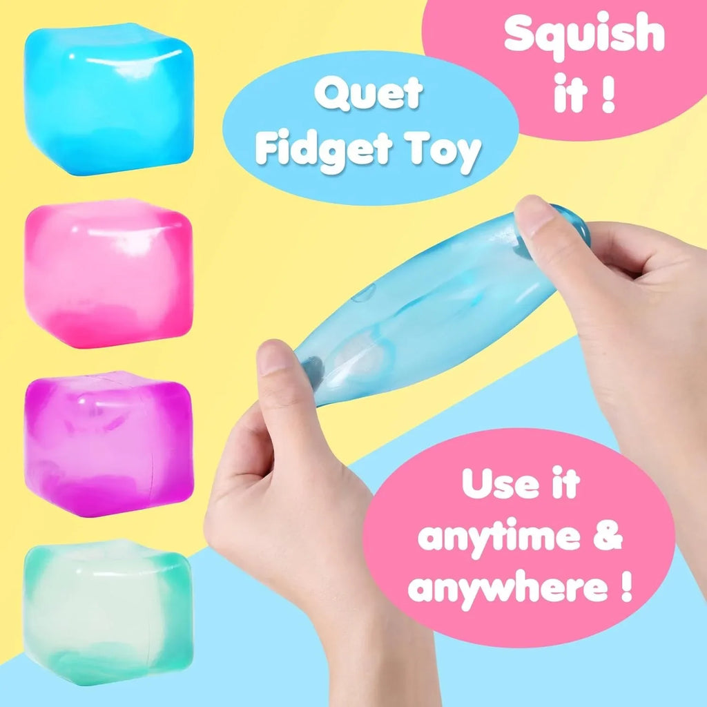 Slow Rise Squishy Tabas Fidget Toys Anti-stress Toys Gel Ice Cube Square with Decompression Vents Sensory for Adults and Kids Oasis Select