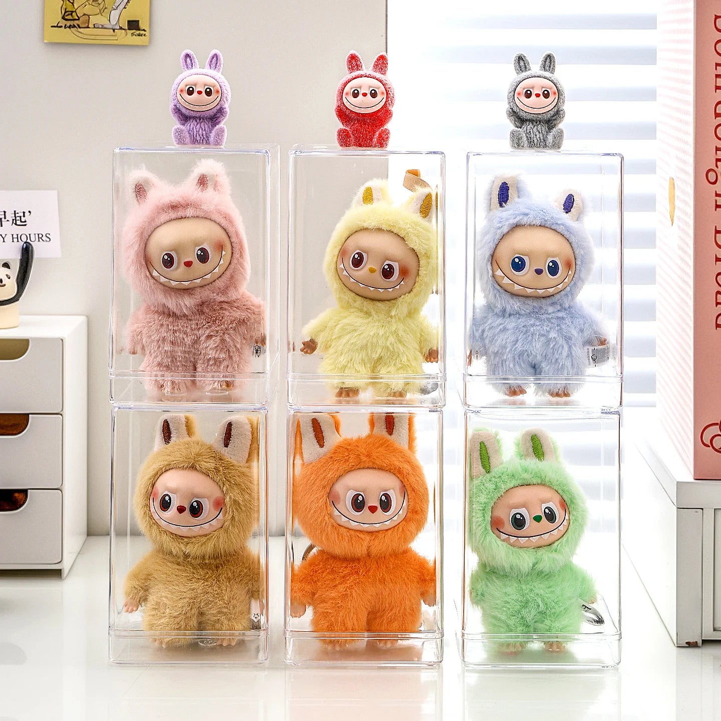 1pc transparent labubu dustproof display box, cotton doll stackable storage box suitable for toy collection and storage box Oasis Select