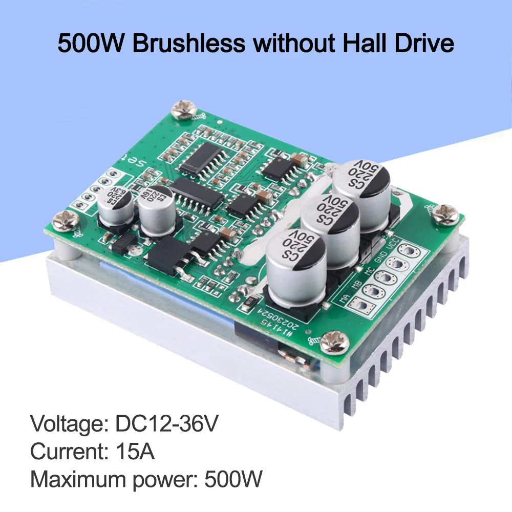 500W Brushless Hall Free Motor Driver Board DC12-36V 15A High Power Foward Reverse Speed Regulator Module Speed Controller Oasis Select