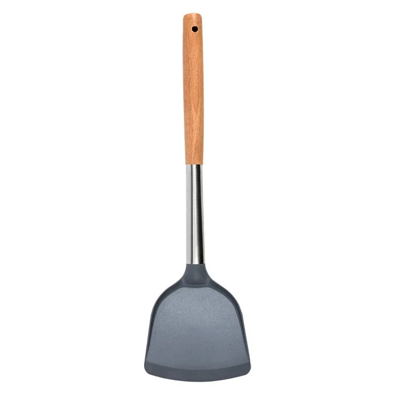 Stir-fry Silicone Spatula Non Stick Pan Household High Temperature Resistant Long Handled Stir Fry Kitchen Utensils Pan Oasis Select