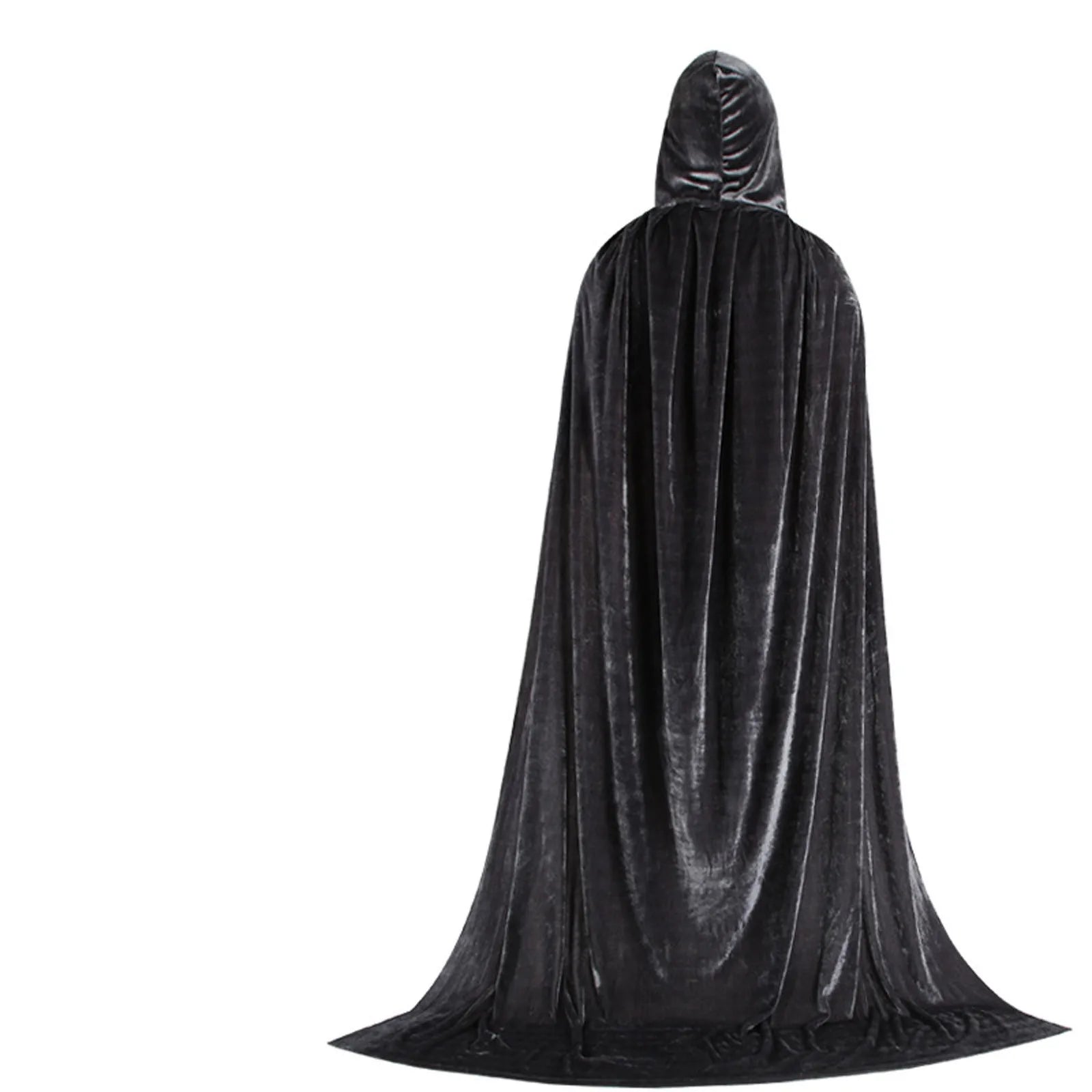Hood Cloak Cosplay Medieval Long Cape Halloween Party Women Men Adult Long Mage Witchcraft Wicca Robe Conceal Gown Reenactment Oasis Select Gray 110