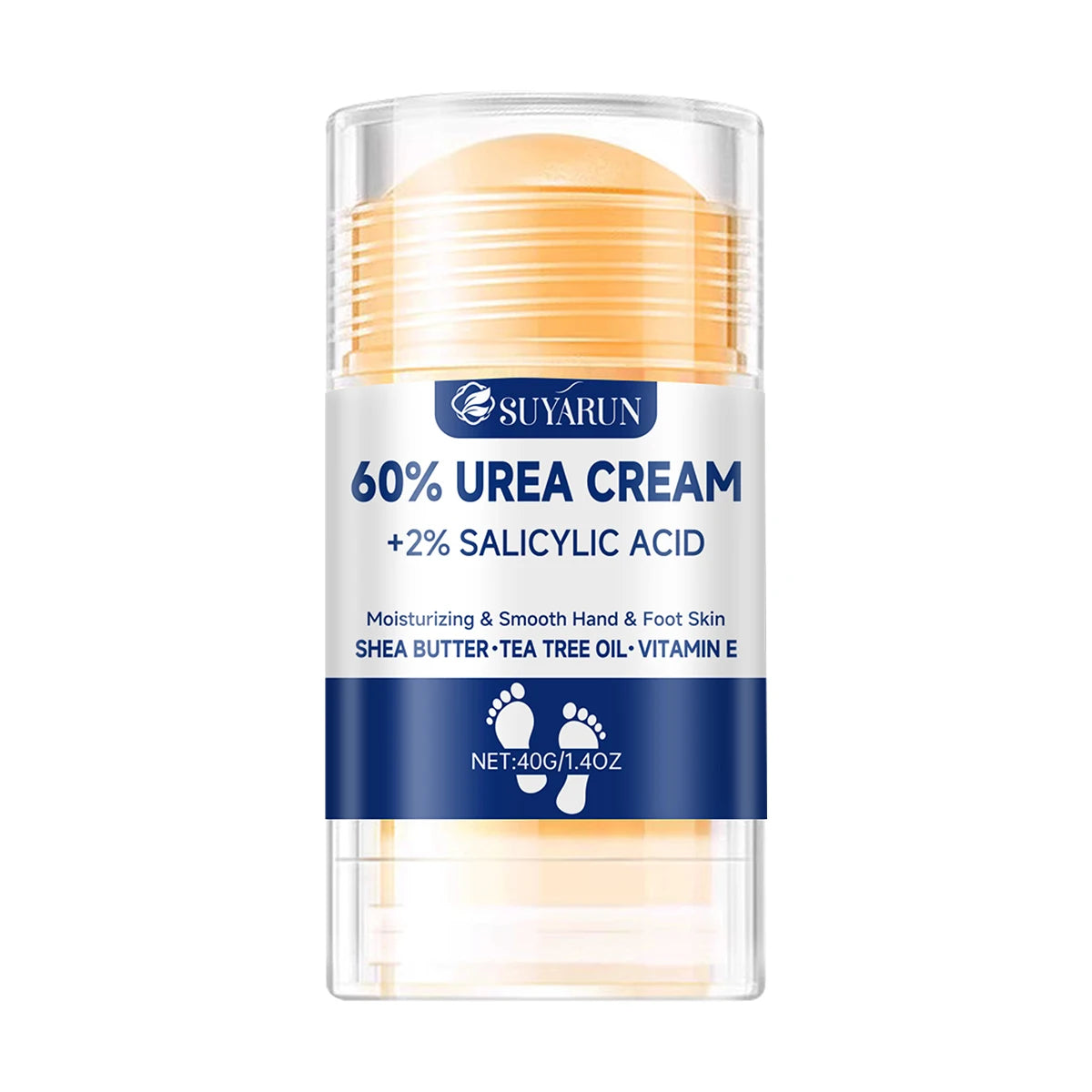 SUYARUN 60% Urea Foot Cream Stick - Moisturizing & Exfoliating, Cracked Heel Repair, Deep Hydration for Dry Feet, Long protect. Oasis Select 40g