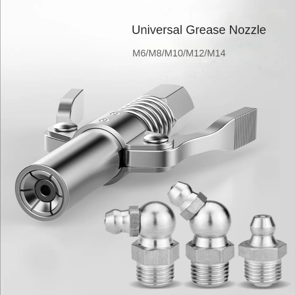 Mini Grease Gun Coupler 10000PSI Manual Grease Pump Head Syringe Lubrication Nozzle Oil Pump Filling Tool Grease Injector Nipple Oasis Select