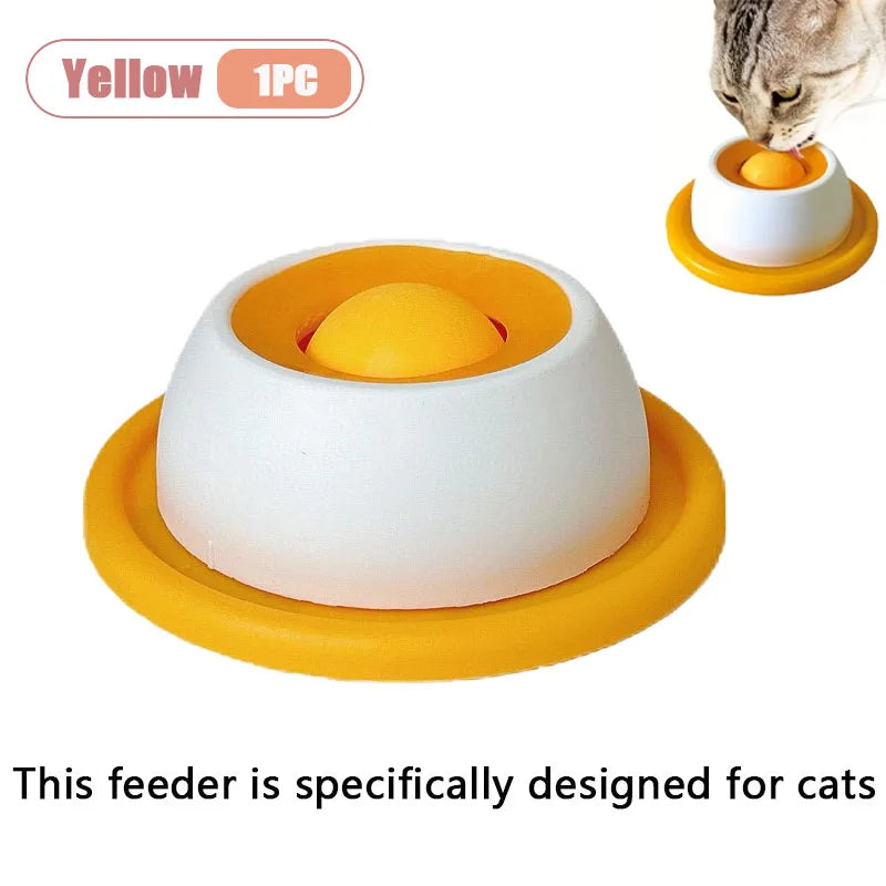 Interactive Pet Licking Mat for Cats and Dogs Non-Slip Slow Feeder Bowl with Raised Patterns Promotes Calmness and Oral Health Oasis Select Yellow-1PC