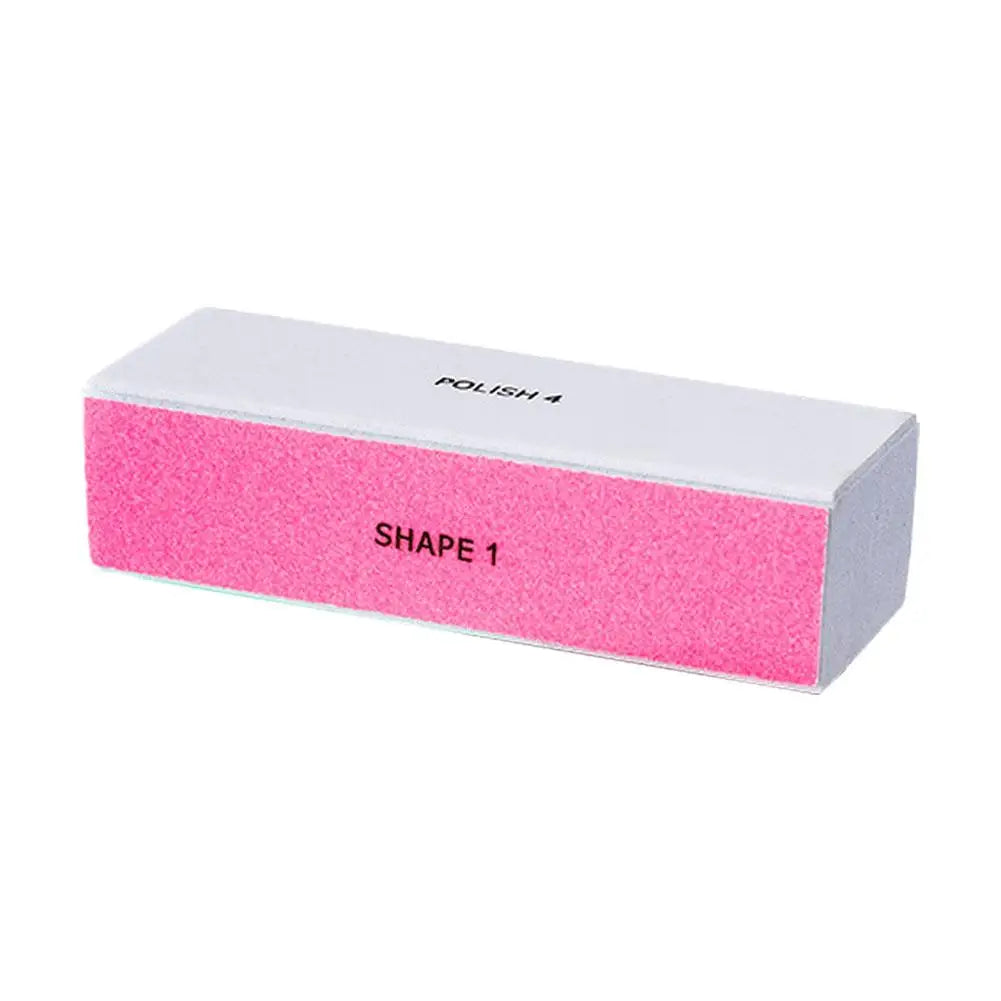 4 Way Nail Buffer Block, 4 in 1 Four Sides Nail Shine Buffers Blocks Files For Natural Acrylic Nails Smooth Buffing Block Polish Oasis Select pink